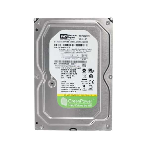 WD2500AVCS Western Digital AV-GP 250GB 5400RPM SATA 3Gb/s 16MB Cache 3.5-inch Hard Drive