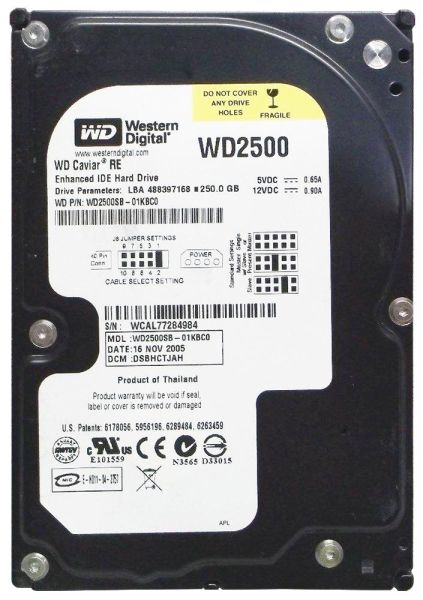 WD2500SB Western Digital RE 250GB 7200RPM ATA-100 8MB Cache 3.5-inch Hard Drive