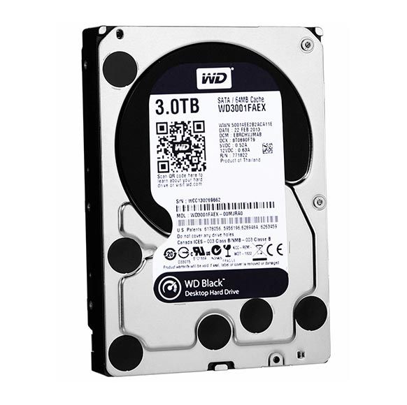 WD3001FAEX Western Digital Black 3TB 7200RPM SATA 6Gb/s 64MB Cache 3.5-inch Hard Drive