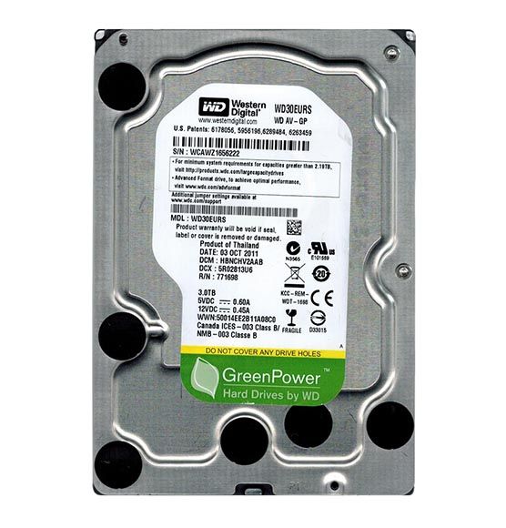 WD30EURS Western Digital AV-GP 3TB 5400RPM SATA 3Gb/s 64MB Cache 3.5-inch Hard Drive