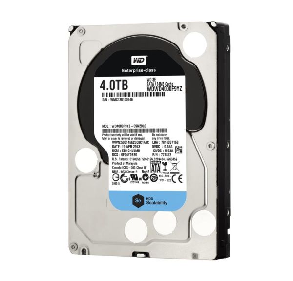 WD4000F9YZ Western Digital SE 4TB 7200RPM SATA 6Gb/s 64MB Cache 3.5-inch Hard Drive
