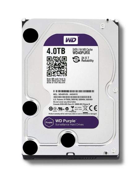WD40PURX Western Digital Purple 4TB 5400RPM SATA 6Gb/s 64MB Cache 3.5-inch Surveillance Hard Drive