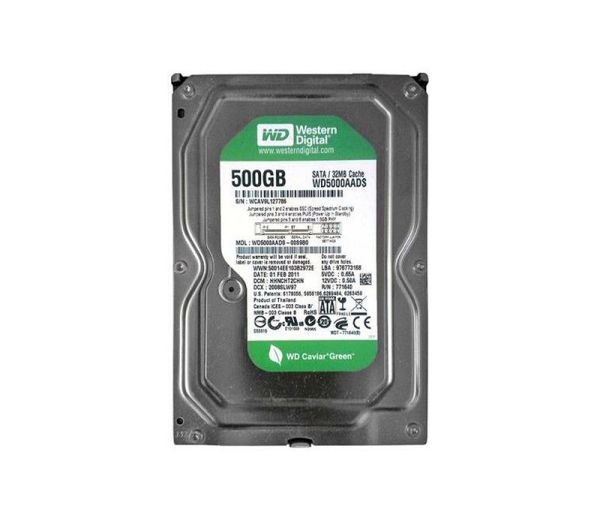 WD5000AADS Western Digital Caviar Green 500GB 7200RPM SATA 3Gb/s 7-Pin 32MB Cache 3.5-inch Hard Drive