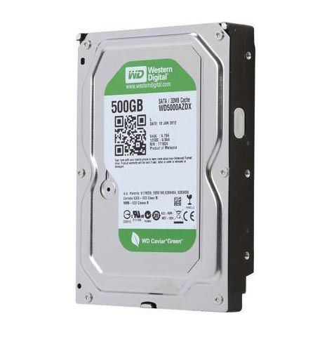 WD5000AZDX Western Digital Caviar Green 500GB 7200RPM SATA 6Gb/s 7-Pin 32MB Cache 3.5-inch Hard Drive