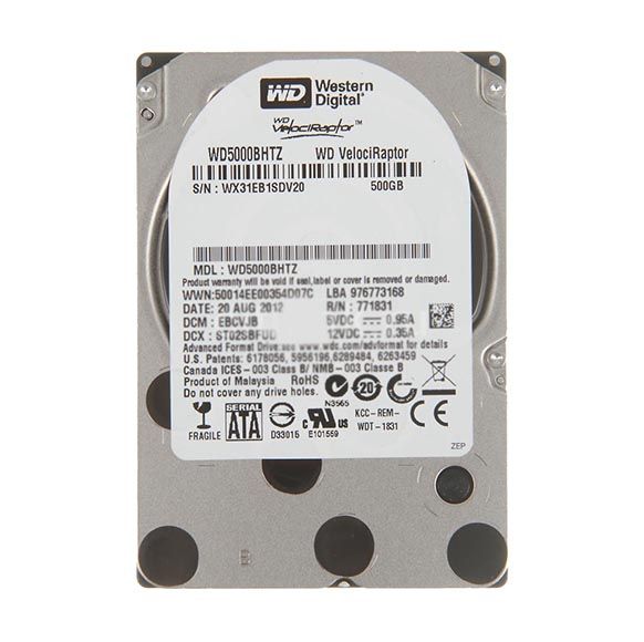 WD5000BHTZ Western Digital VelociRaptor 500GB 10000RPM SATA 6Gb/s 64MB Cache 2.5-inch Hard Drive