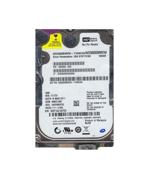 WD5000BMVW-11AMCS0 Western Digital 500GB 5400RPM USB 3.0 2.5-Inch Hard Drive