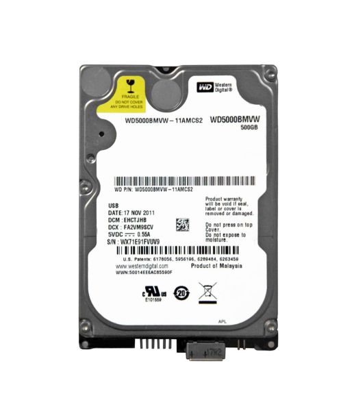 WD5000BMVW-11AMCS2 Western Digital 500GB 5400RPM USB 3.0 2.5-Inch Hard Drive