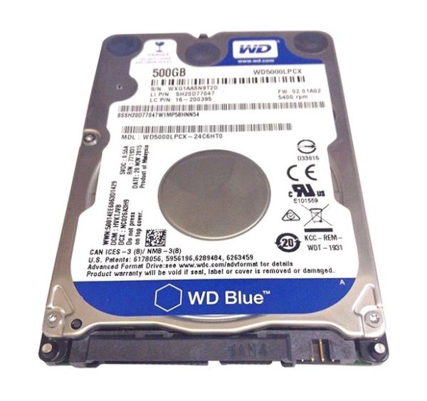 WD5000LPCX Western Digital Blue 500GB 5400RPM SATA 6Gb/s 8MB Cache 2.5-inch Hard Drive