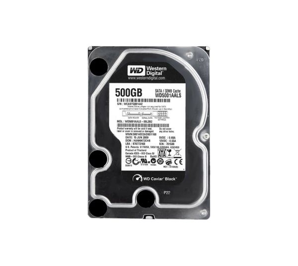 WD5001AALS Western Digital Caviar Black 500GB 7200RPM SATA 3Gb/s 7-Pin 32MB Cache 3.5-inch Hard Drive