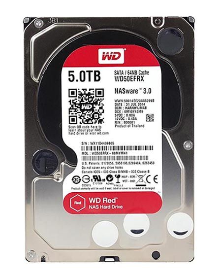WD50EFRX Western Digital Red 5TB 5400RPM SATA 6Gb/s 64MB Cache 3.5-inch NAS Hard Drive