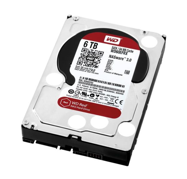 WD60EFRX Western Digital Red 6TB 5400RPM SATA 6Gb/s 64MB Cache 3.5-inch NAS Hard Drive