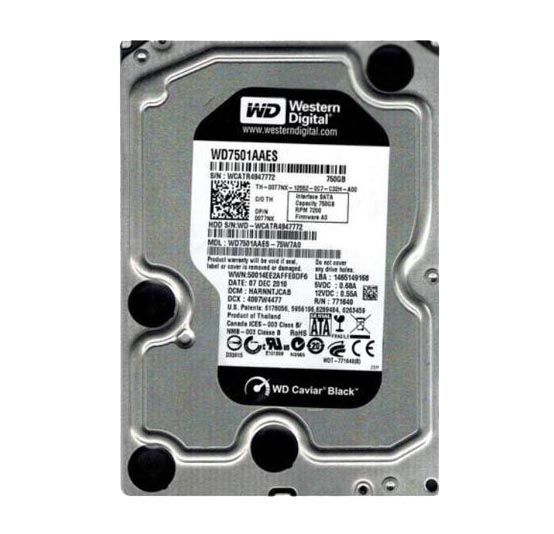 WD7501AAES Western Digital Caviar Black 750GB 7200RPM SATA 3Gb/s 32MB Cache 3.5-inch Hard Drive