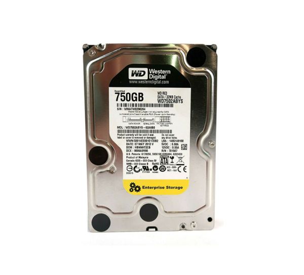 WD7502ABYS Western Digital RE3 750GB 7200RPM SATA 3Gb/s 7-Pin 32MB Cache 3.5-inch Hard Drive