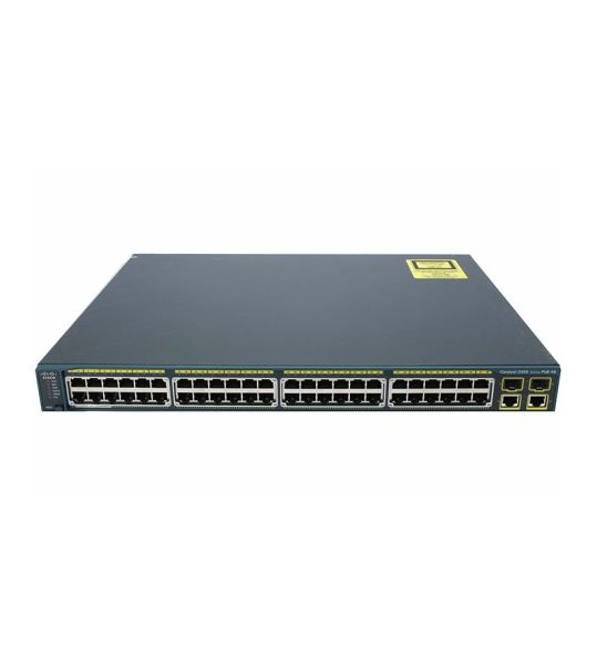 WS-C2960-48PST-L Cisco Catalyst 2960 Series 2960-48PST-L 48 x PoE+ Ports 10/100Base-TX + 2 x Combo Gigabit SFP Ports + 2 x Ports 1000Base-X Layer 3 Managed 1U Rack-mountable Fast Ethernet Network Switch