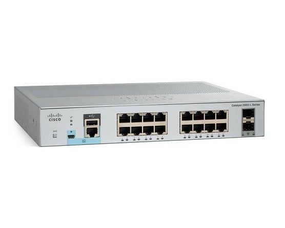 WS-C2960L-16TS-LL Cisco Catalyst 2960 RJ-45 16 x Ports 10/100/1000Base-T + 2 x SFP Ports Layer 3 Managed Gigabit Ethernet Switch