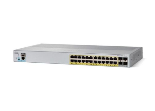 WS-C2960L-24PQ-LL Cisco Catalyst 2960-L POE+ 24 x Ports 10/100/1000Base-T + 4 x SFP Layer 4 Managed Gigabit Ethernet Network Switch