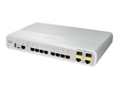 WS-C3560CPD-8PT-S Cisco Catalyst 3560-C Series 3560CPD-8PT 8 x Ports 1000Base-T + 2 x SFP Ports + 2 x Copper SFP Ports Layer 3 Managed 1U Rack-mountable Gigabit Ethernet Network Switch