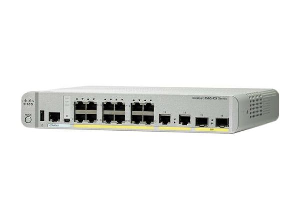 WS-C3560CX-12TC-S Cisco Catalyst 3560-CX Series 12 x Ports 10/100/1000Base-T + 4 x SFP Layer 3 Managed Rack-Mountable Gigabit Ethernet Network Switch
