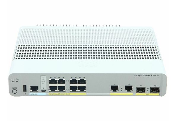 WS-C3560CX-8PC-S Cisco ONE Catalyst PoE+ RJ-45 8 x Ports 10/100/1000Base-T + 1G Uplinks Layer 2 Managed Rack Mountable Gigabit Ethernet Switch