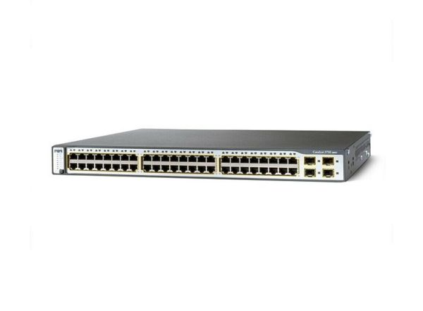 WS-C3750G-48PS-S Cisco Catalyst 3750G Series C3750G-48P 48 x RJ-45 Ports PoE 10/100/1000Base-T + 4 x SFP Ports Layer 3 Managed Rack-mountable Gigabit Ethernet Network Switch