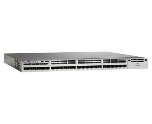 WS-C3850-24S-E Cisco Catalyst 3850 Series 3850-24S 24 x SFP Ports 1000Base-X Layer 3 Managed 1U Rack-mountable Gigabit Ethernet Network Switch