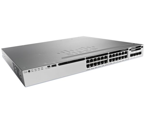 WS-C3850-24T-E Cisco Catalyst 3850 Series 24 x Ports SFP+ 10GBase-T Layer 3 Managed 1U Rack-Mountable Gigabit Ethernet Network Switch