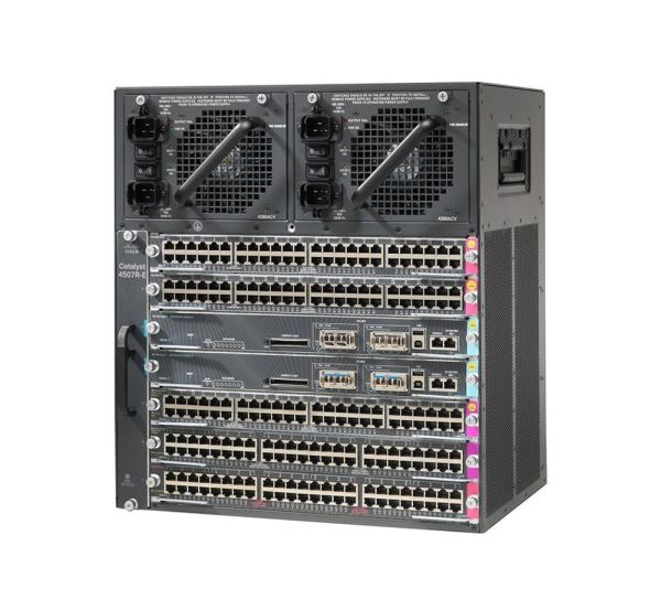 WS-C4507R+E Cisco Catalyst 4500 Series WS-C4507R-E 5 x Line Card Slots + 2 x Supervisor Engine Slots 11U Rack-mountable Network Switch Chassis