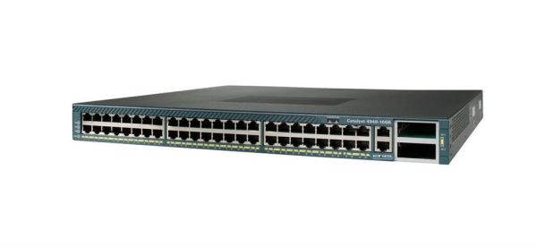 WS-C4948-10GE-S Cisco Catalyst 4900 Series 4948 48 x RJ-45 Ports 10/100/1000Base-T + 4 x SFP Ports Layer 3 Managed Rack-mountable Gigabit Ethernet Network Switch