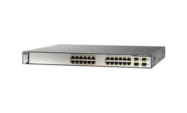 WSC3750G24TSE1U-RF Cisco Catalyst 3750 Series 3750G-24TS 24 x RJ-45 Ports 10/100/1000Base-T + 4 x SFP Ports Layer 3 Managed 1U Rack-mountable Gigabit Ethernet Stackable Network Switch