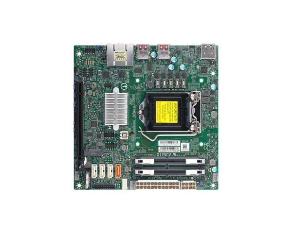 X12SCV-W Supermicro Socket LGA1200 Intel W480E Chipset Mini-ITX System Board (Motherboard) Supports Core i9/i7/i5/i3 DDR4 2x DIMM
