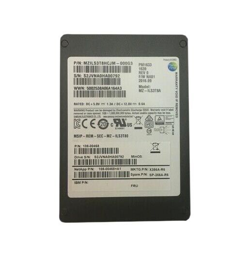 X356A-R6 NetApp 3.8TB 12Gb/s 2.5-inch Solid State Drive for Disk Shelves DS2246