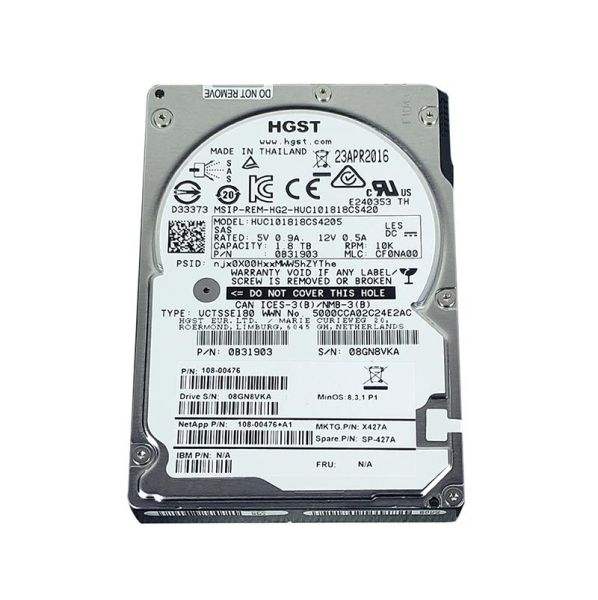 X427A NetApp 1.8TB 10000RPM SAS 6Gb/s 2.5-inch Hard Drive