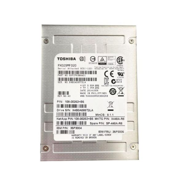 X448A-R6 NetApp 200GB SAS 6Gb/s 3.5-Inch Solid State Drive